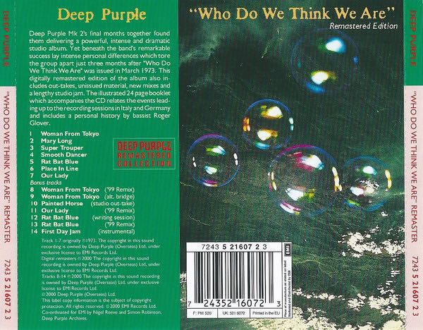 Who Do We Think We Are - Deep Purple (CD - 72) music collectible [Barcode 724352160723] - Main Image 2