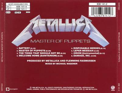 Master of Puppets - Metallica (CD - 54) music collectible [Barcode 042283814127] - Main Image 2