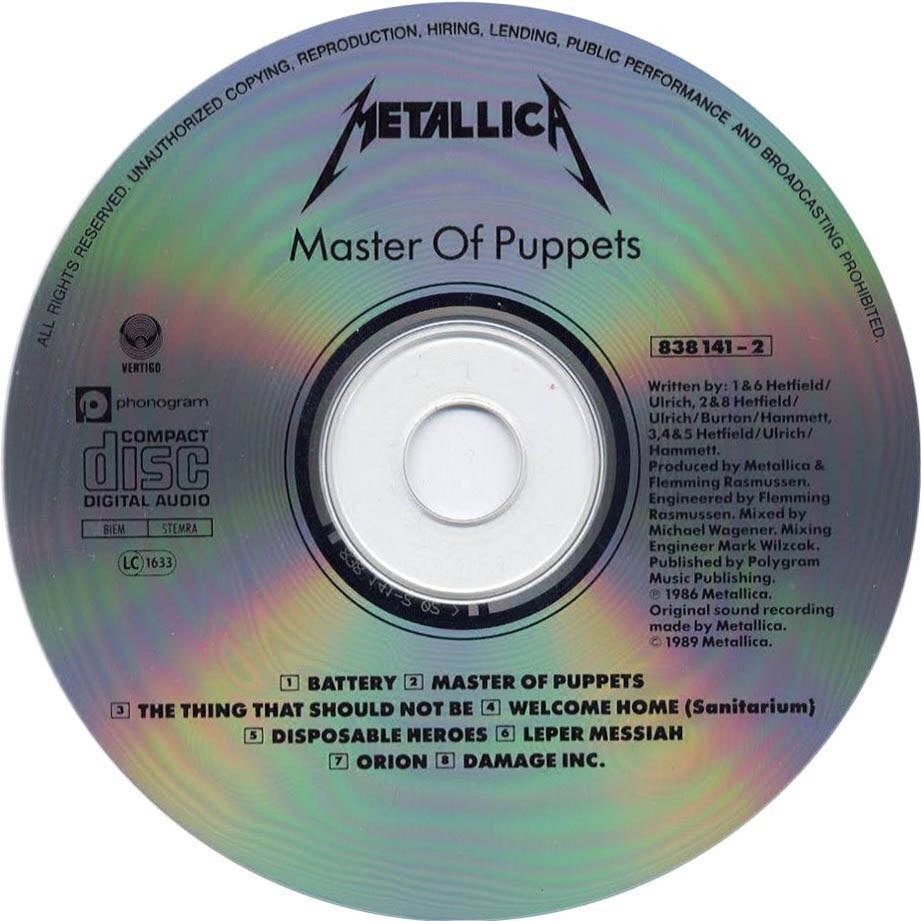 Master of Puppets - Metallica (CD - 54) music collectible [Barcode 042283814127] - Main Image 4