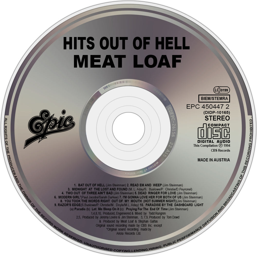 Hits Out Of Hell - Meat Loaf (CD - 58) music collectible [Barcode 5099745044726] - Main Image 4