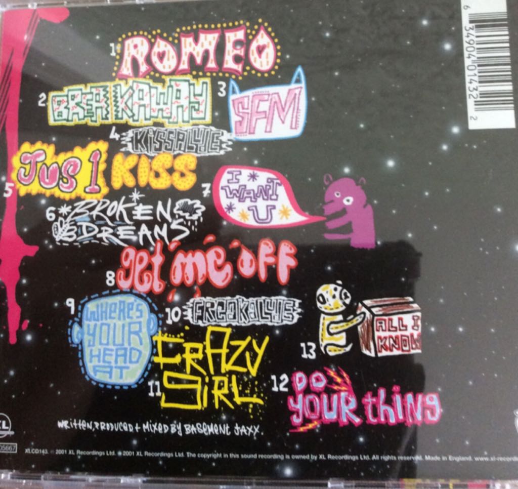 Rooty - Basement Jaxx (CD - 42:43) music collectible [Barcode 634904014322] - Main Image 2