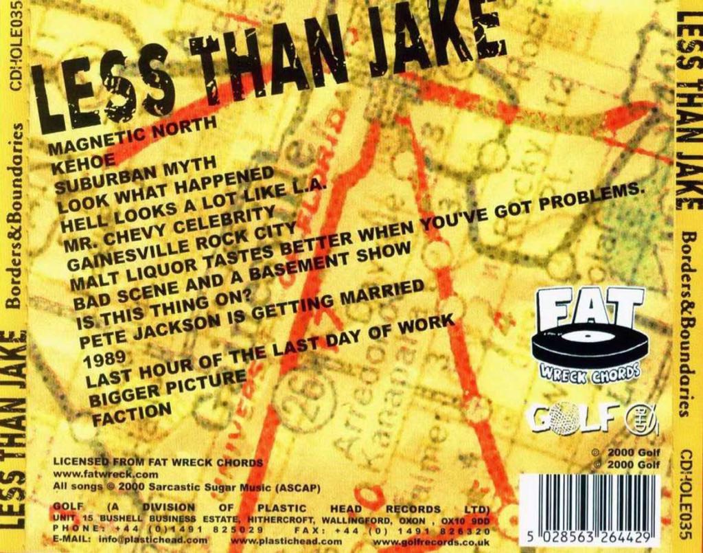 Borders and Boundaries - Less Than Jake (CD - 40) music collectible [Barcode 751097061626] - Main Image 2