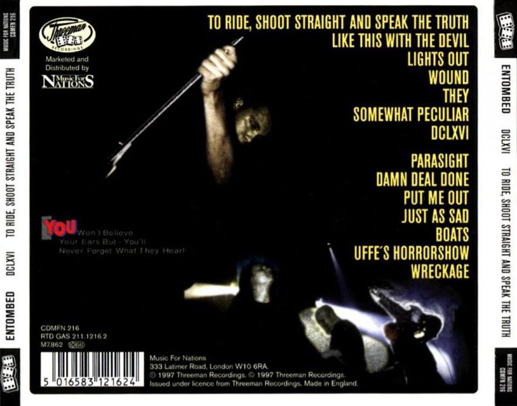 To Ride, Shoot Straight And Speak The Truth - 298 - Entombed (CD) music collectible [Barcode 5016583121624] - Main Image 2