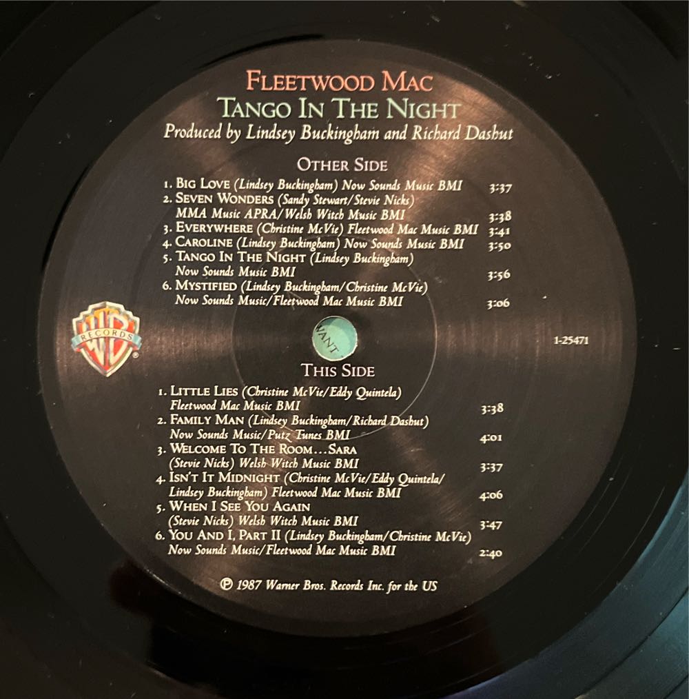 Tango In The Night - Fleetwood Mac (12” - 45) music collectible [Barcode 081227946364] - Main Image 3