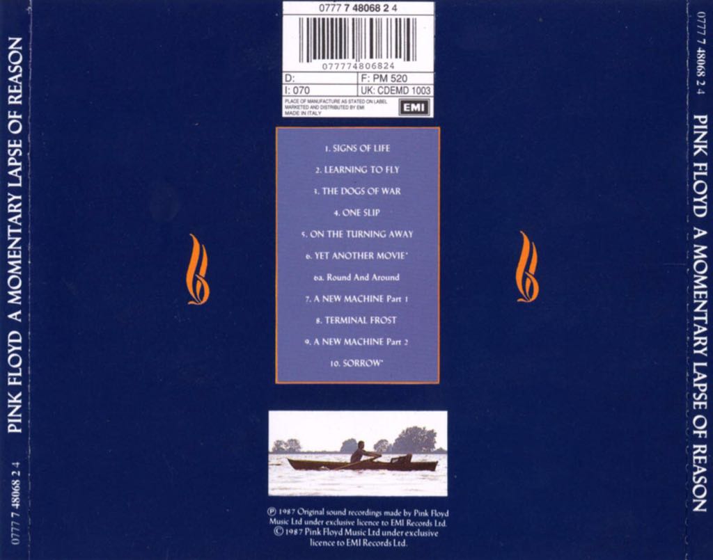 A Momentary Lapse Of Reason - Pink Floyd (CD - 52) music collectible [Barcode 074646851821] - Main Image 2