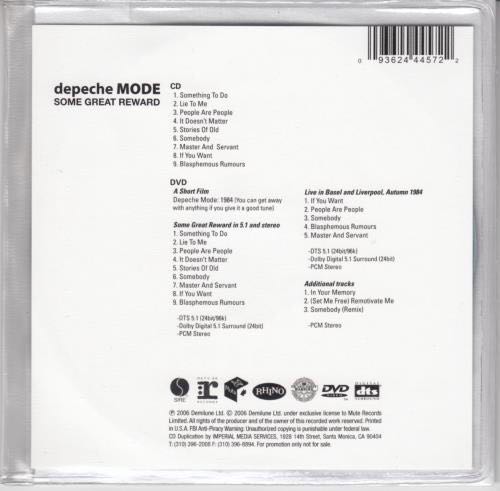 Some Great Reward - Depeche Mode (CD) music collectible [Barcode 888837505529] - Main Image 2