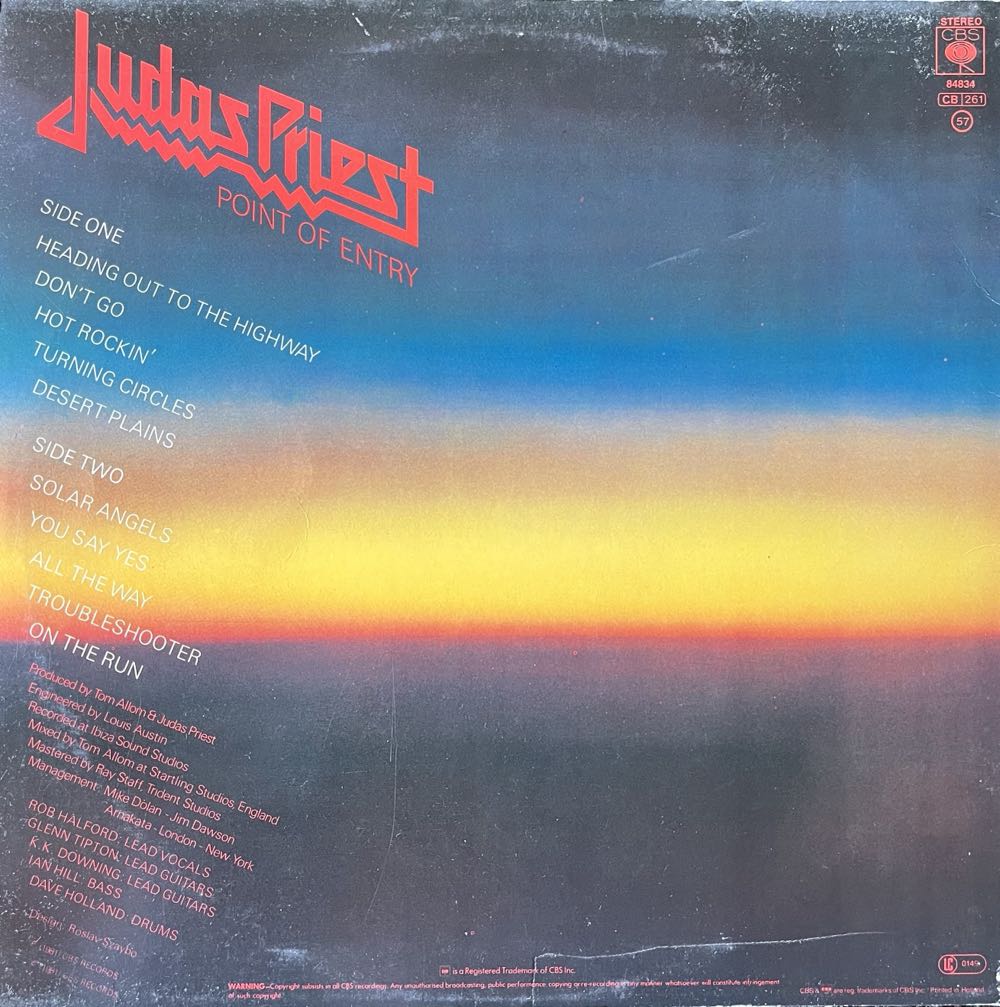 Point Of Entry - Judas Priest (12”) music collectible - Main Image 2