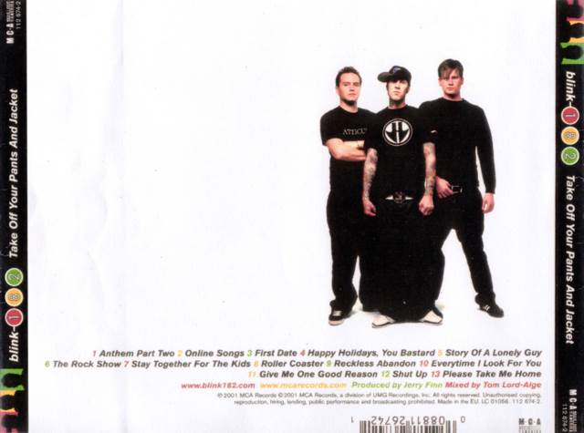 Take Off Your Pants And Jacket - Blink-182 (CD - 39) music collectible [Barcode 008811267520] - Main Image 2
