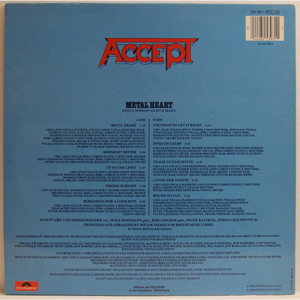 Metal Heart - Accept (12” - 40) music collectible [Barcode 074643997416] - Main Image 2