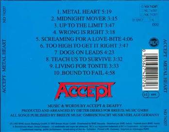 Metal Heart - Accept (CD - 39) music collectible [Barcode 886972400921] - Main Image 2