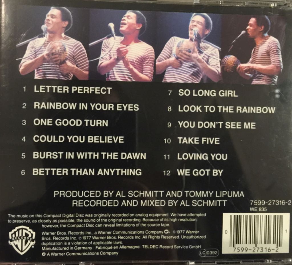 Look To The Rainbow - Jarreau Al (CD) music collectible [Barcode 075992731621] - Main Image 2