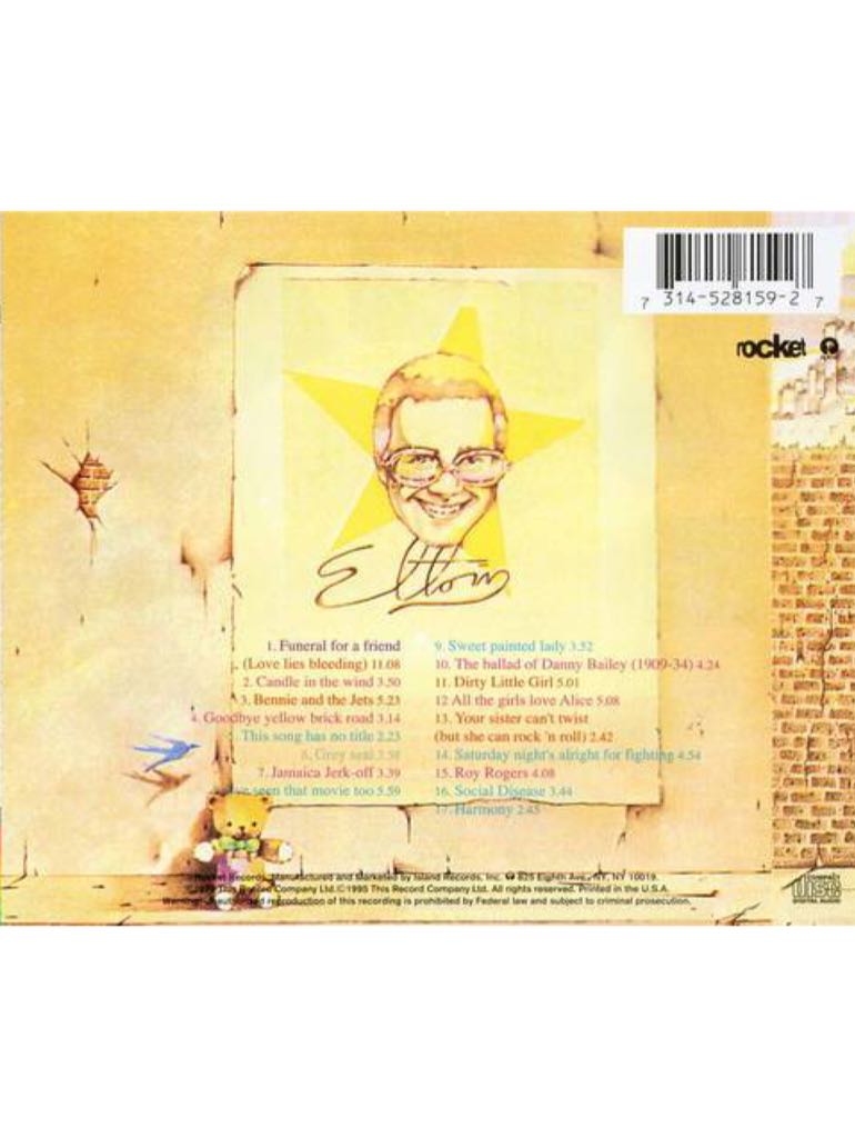 Goodbye Yellow Brick Road - Elton  John (CD - 76:20) music collectible [Barcode 042282174727] - Main Image 2