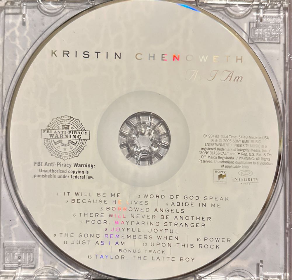 As I Am - Chenoweth, Kristin (CD) music collectible [Barcode 827969348321] - Main Image 3