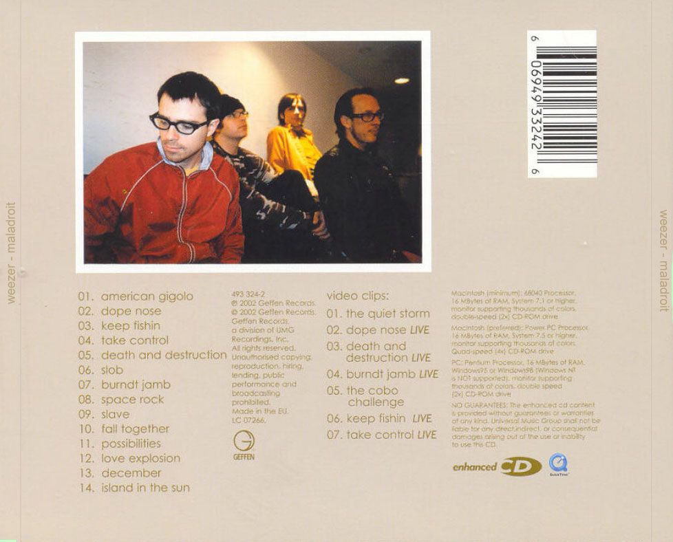 Maladroit - Weezer (12”) music collectible [Barcode 606949324117] - Main Image 2
