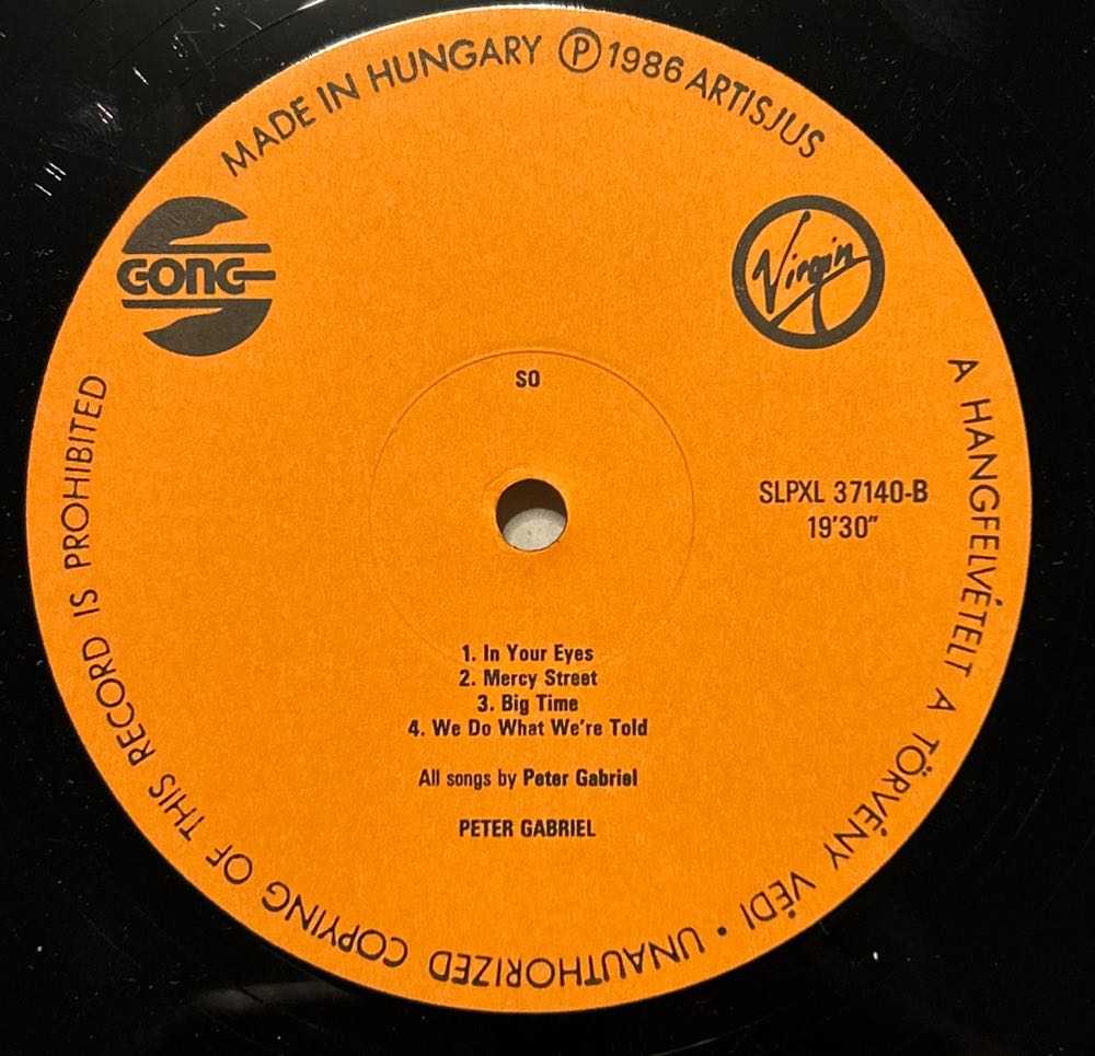 So - Gabriel, Peter (CD-R) music collectible - Main Image 4