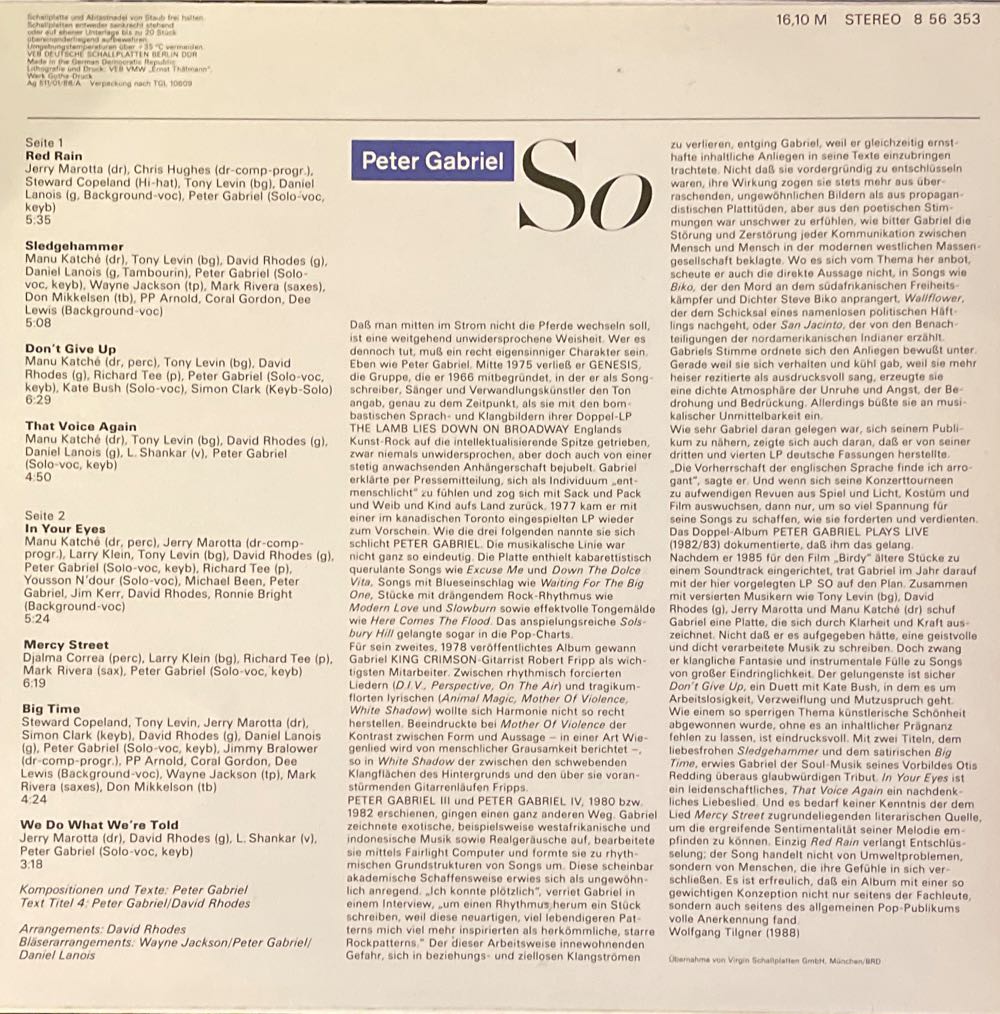 So - Peter Gabriel (MP3 - 50) music collectible - Main Image 2