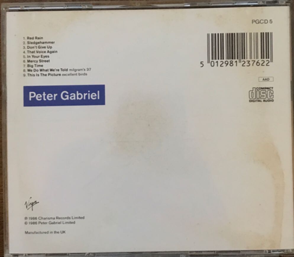 So - Peter Gabriel (CD) music collectible - Main Image 2