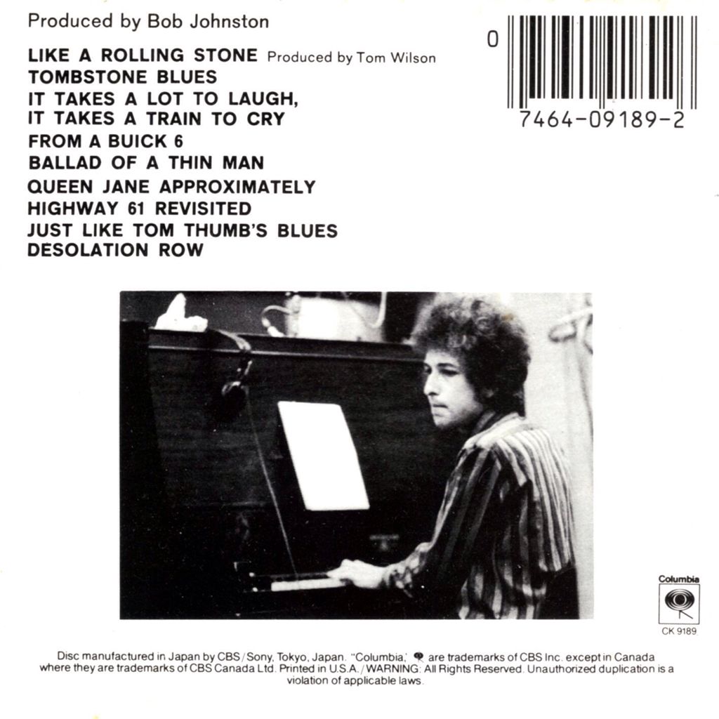 Highway 61 Revisited - Bob Dylan (12” - 50:57) music collectible - Main Image 2