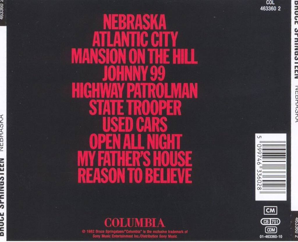 Nebraska - Bruce Springsteen (12” - 41) music collectible [Barcode 888750142719] - Main Image 2