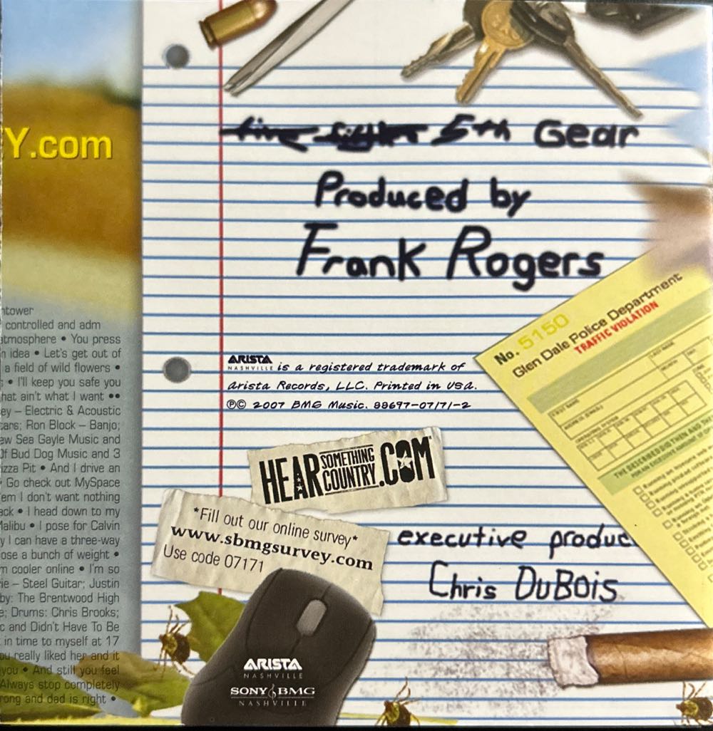 5th Gear - Paisley, Brad (CD - 68) music collectible [Barcode 886970717120] - Main Image 3