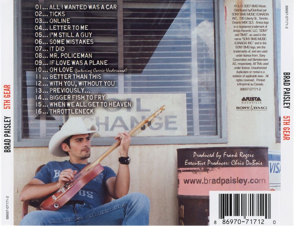 5th Gear - Brad Paisley (CD) music collectible - Main Image 2