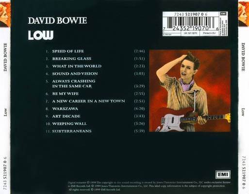 Low - Bowie,  David (CD - 38:48) music collectible [Barcode 724352190706] - Main Image 2