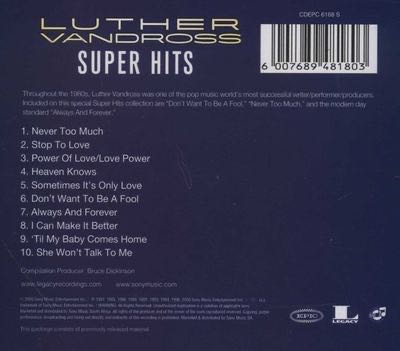 Super Hits - Vandross Luther (CD - 50) music collectible [Barcode 074646589021] - Main Image 2