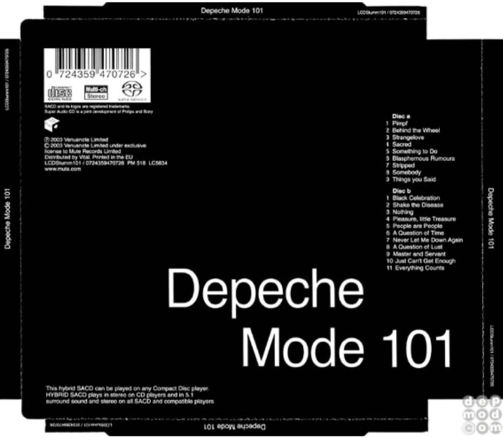 101 - Depeche Mode (CD) music collectible [Barcode 743211250726] - Main Image 2