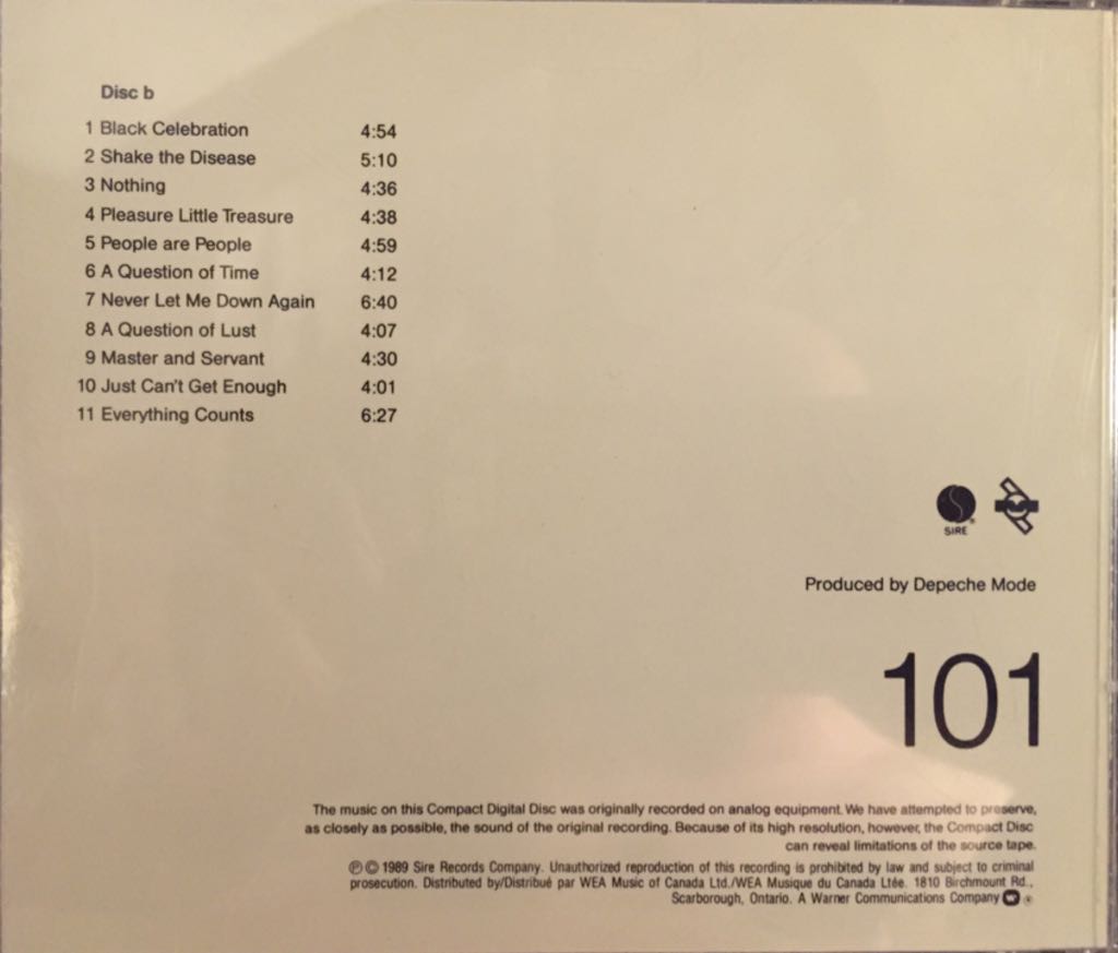 101 - Depeche Mode (CD) music collectible - Main Image 2