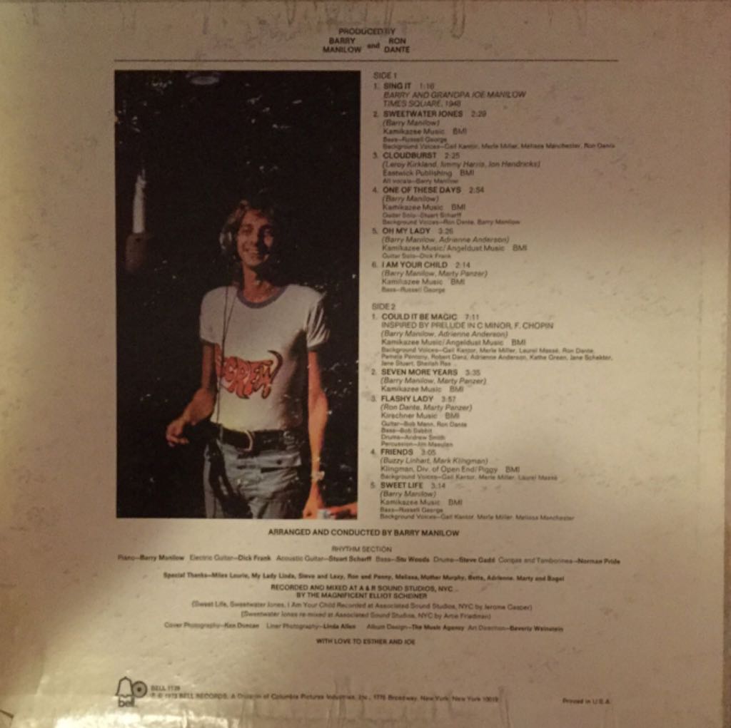 Barry Manilow - Barry Manilow (12”) music collectible - Main Image 2