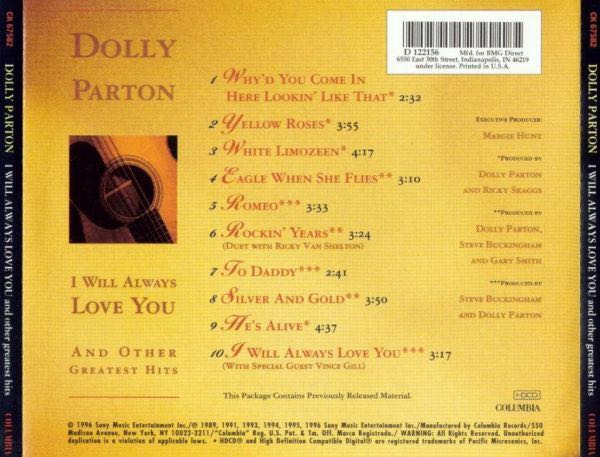 I Will Always Love You And Other Greatest Hits - Dolly Parton (CD) music collectible - Main Image 2