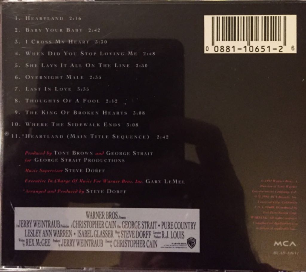 PURE COUNTRY 1 - George Strait (CD - 32) music collectible [Barcode 008811065126] - Main Image 2