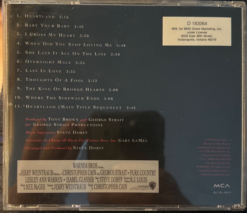 Pure Country (Original Motion Picture Soundtrack) - George Strait (Cassette) music collectible [Barcode 0208314487253] - Main Image 2