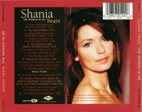 The Woman In Me - Twain, Shania (CD - 48) music collectible [Barcode 020831119726] - Main Image 2