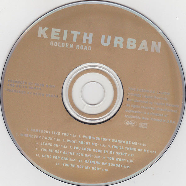Golden Road - Keith Urban (CD - 55:38) music collectible [Barcode 724353293628] - Main Image 3
