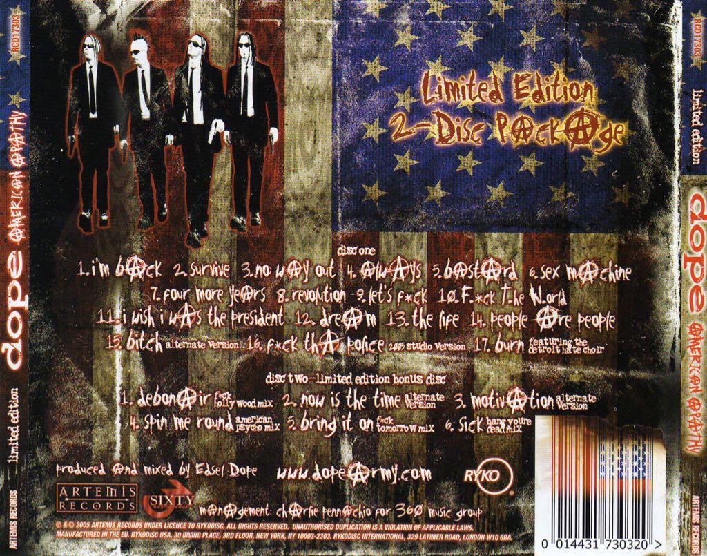 American Apathy - Dope (CD/DVD) music collectible [Barcode 699675174620] - Main Image 2