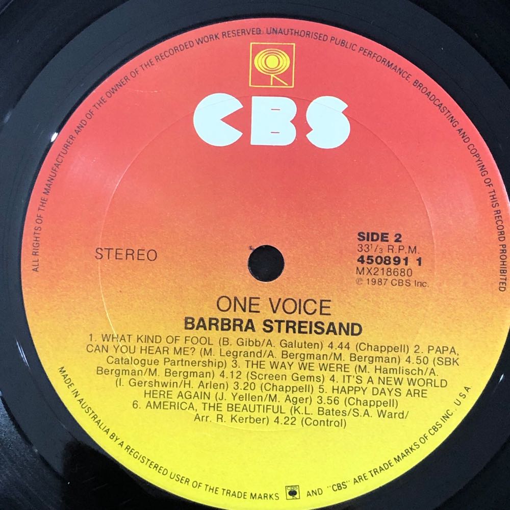 One Voice - Barbra Streisand (MP3 - 44) music collectible - Main Image 2
