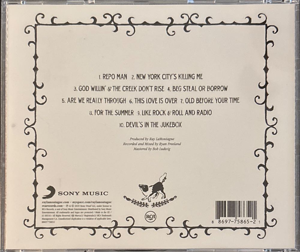 God Willin’ & The Creek Don’t Rise - Ray LaMontagne and the Pariah Dogs (CD - 44) music collectible [Barcode 886977586521] - Main Image 2