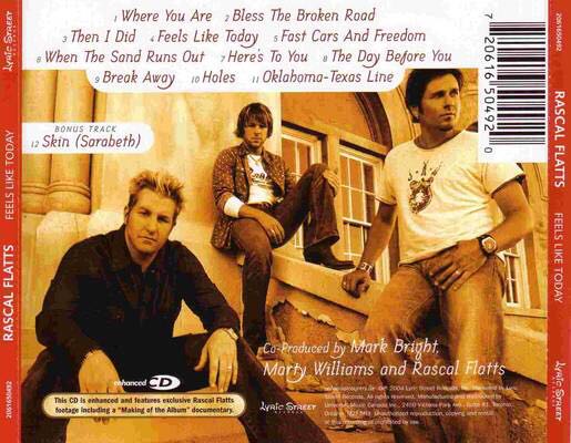 Feels Like Today - REMOVE - Rascal Flatts (CD - 55) music collectible [Barcode 720616505224] - Main Image 2