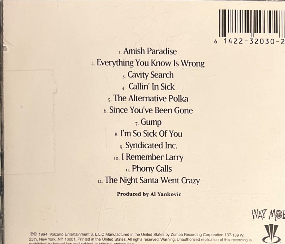 Bad Hair Day - “Weird Al” Yankovic (CD) music collectible [Barcode 614223203027] - Main Image 2