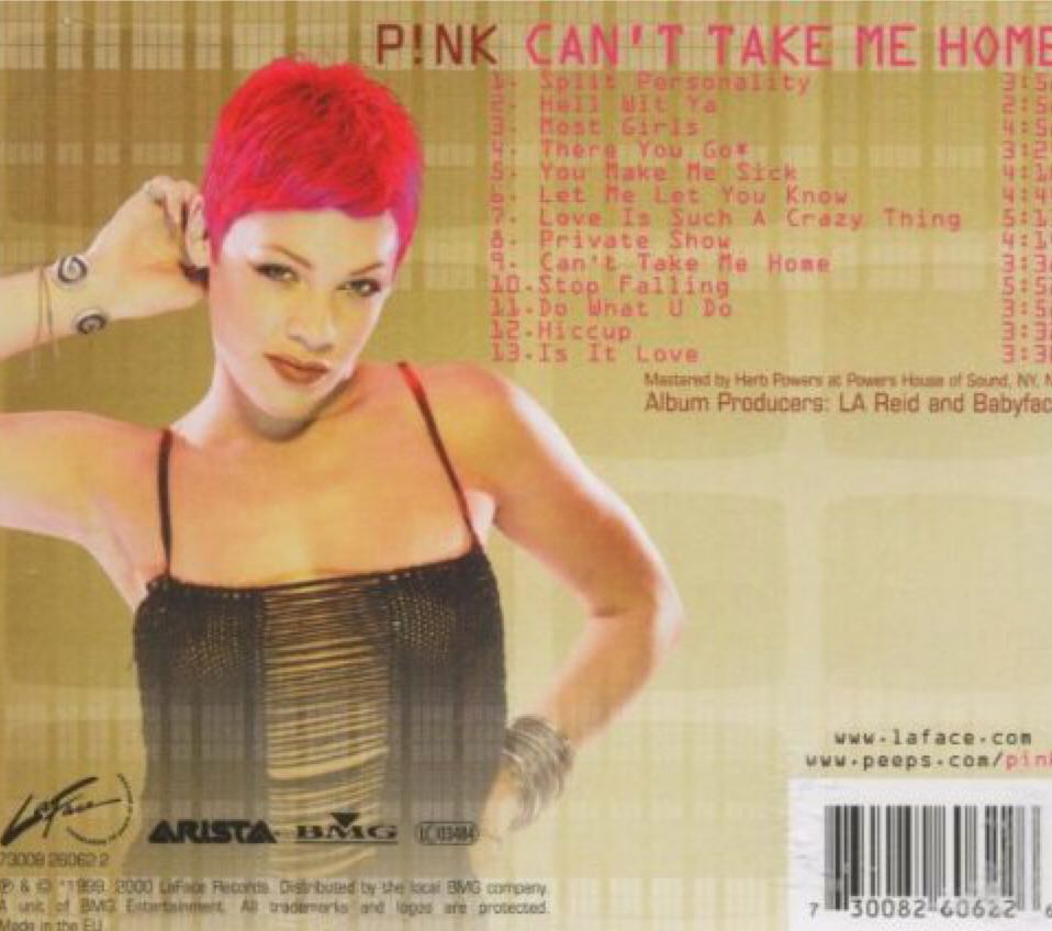 Pink - Cant Take Me Home - Pink (CD) music collectible [Barcode 777495203956] - Main Image 2