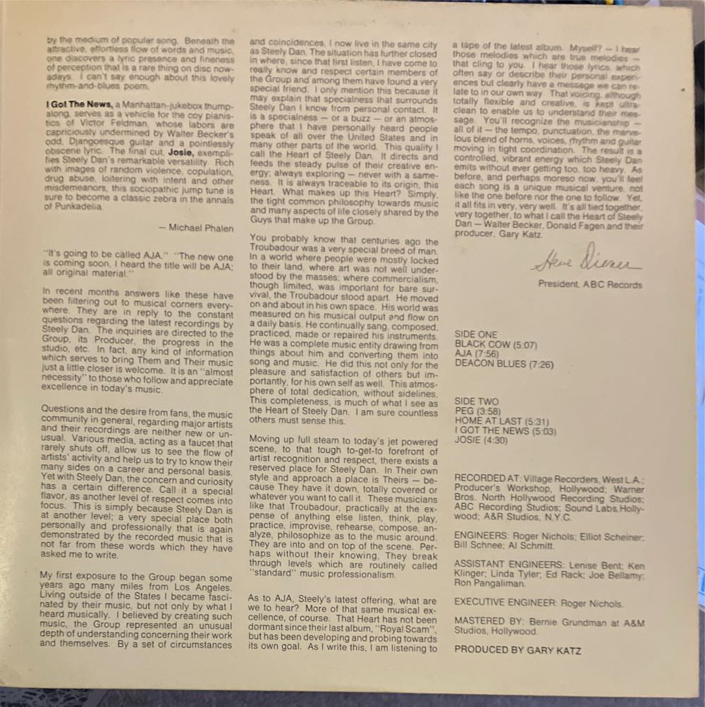 Aja - Steely Dan (12”) music collectible - Main Image 4