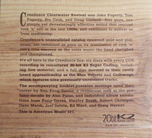 Creedence Clearwater Revival: Box Set - Creedence Clearwater Revival (CD - 421) music collectible [Barcode 025218443425] - Main Image 3
