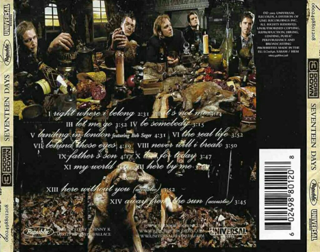 Seventeen Days - 3 Doors Down (CD - 45) music collectible [Barcode 075021036789] - Main Image 2