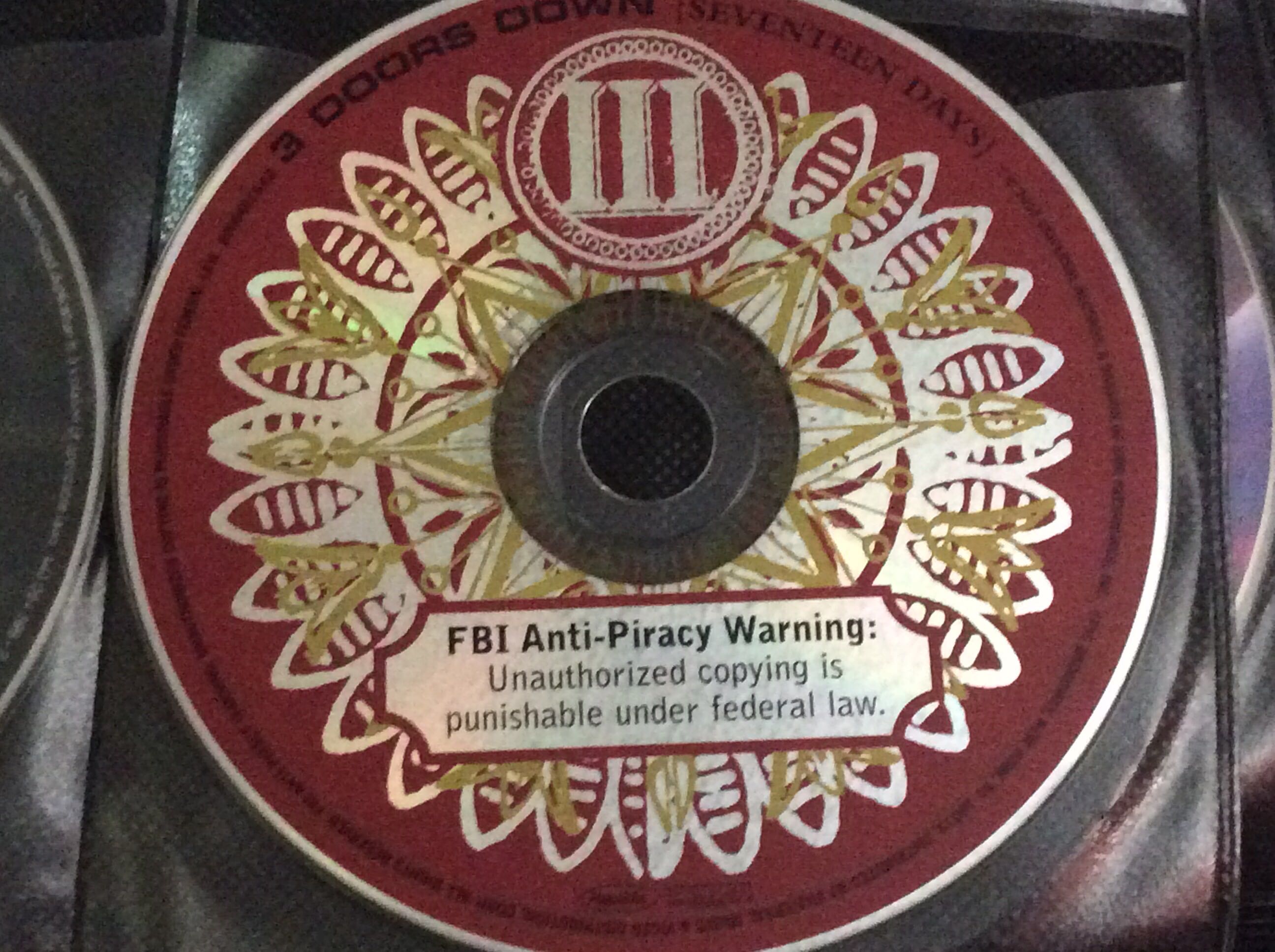 Seventeen Days - 3 Doors Down (CD - 45) music collectible [Barcode 075021036789] - Main Image 3