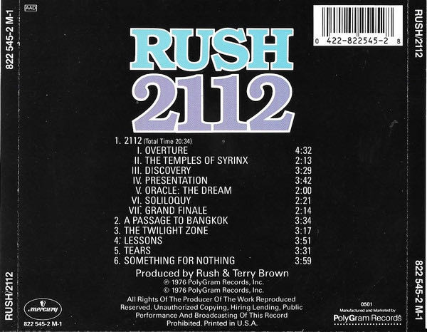 2112 - Rush (CD - 40) music collectible [Barcode 042282254528] - Main Image 4