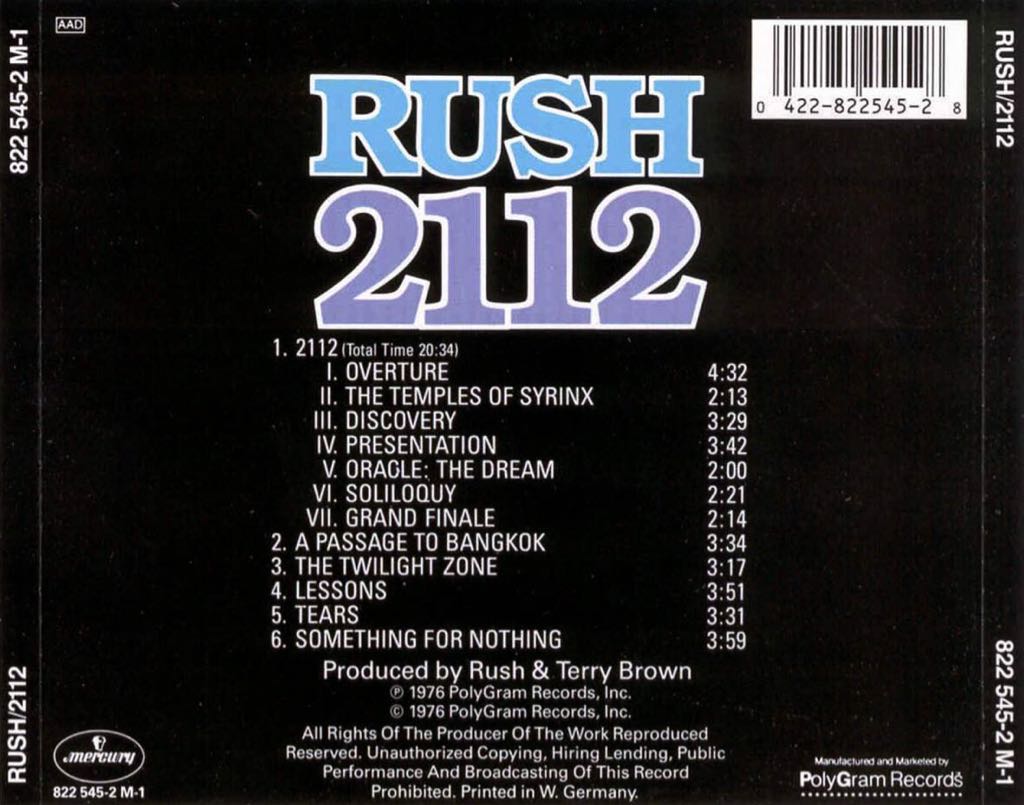 2112 - Rush (12” - 38:44) music collectible [Barcode 066825210048] - Main Image 2