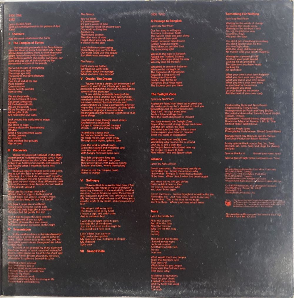 2112 - Rush (12” - 38:44) music collectible [Barcode 066825210048] - Main Image 4