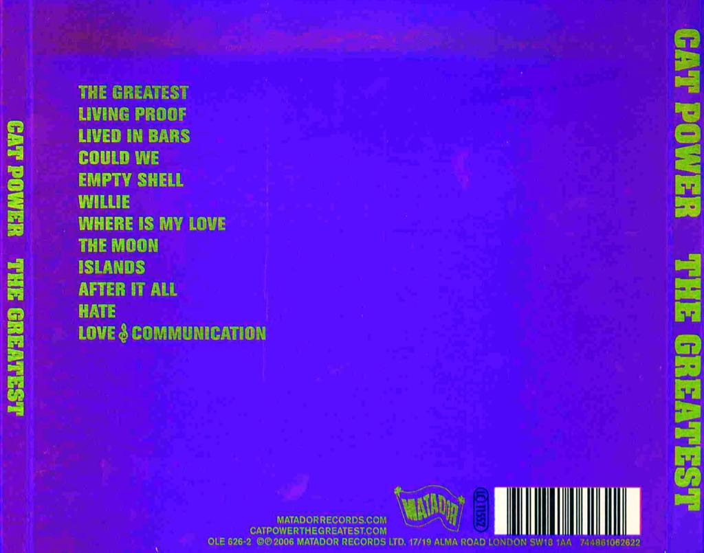 Greatest, The - Cat Power (CD - 44) music collectible [Barcode 744861074427] - Main Image 2