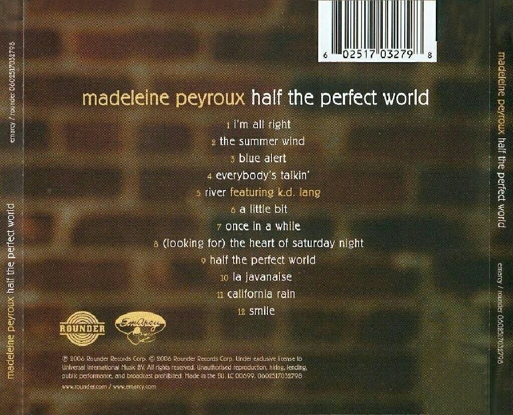 Half The Perfect World - Madeleine Peyroux (Cassette) music collectible [Barcode 602498487280] - Main Image 2